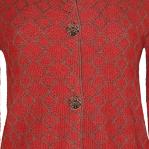 Tweed Pattern Peruvian Cardigan - Picture 3 of 5